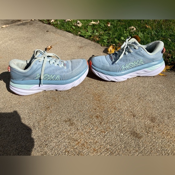 Hoka One One W Bondi 7 Blue Fog Running Shoe Sneaker Women’s Size 6 - Picture 8 of 16